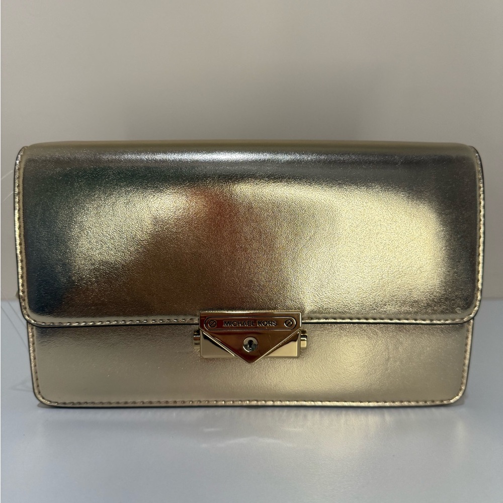 Michael Kors Metallic Gold Clutch - Picture 1 of 11